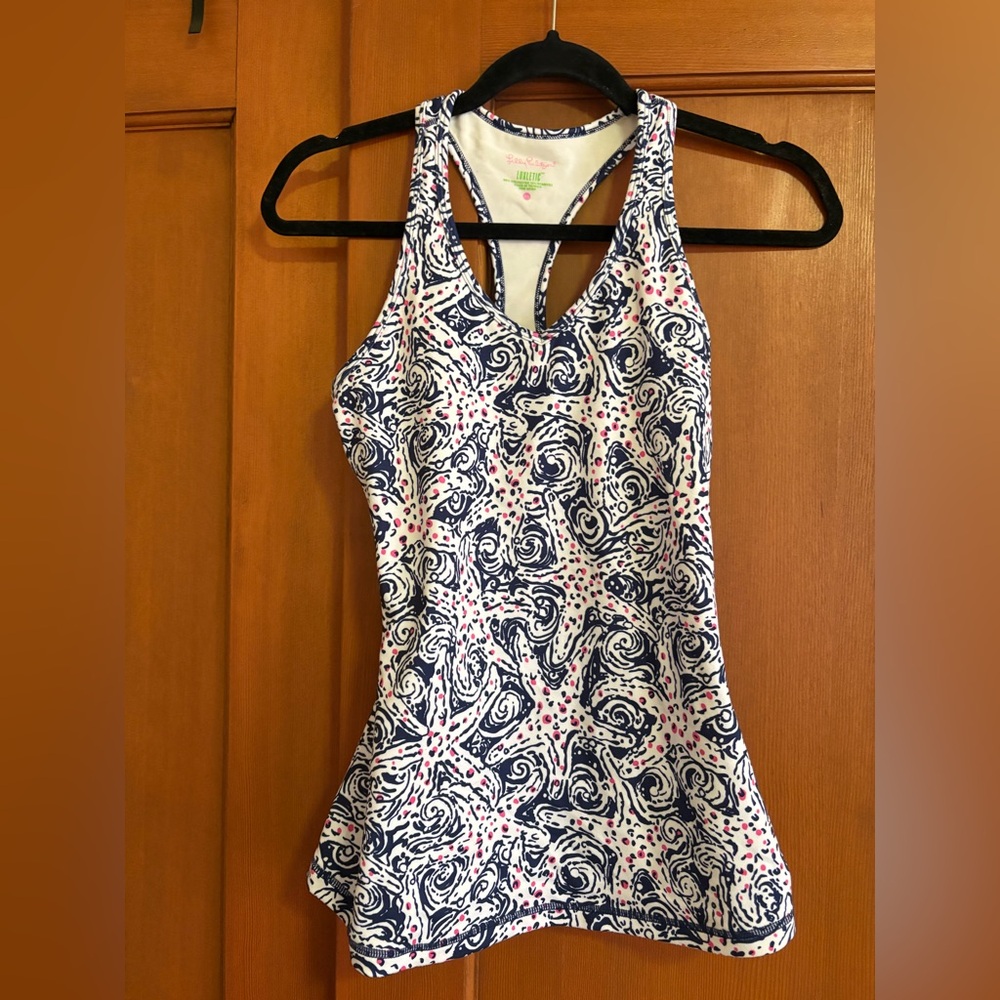 Lilly Pulitzer Luxletic Racerback Workout Top Size XS, Athlesuire, Casual, beach